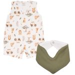 Macacão regata c/ Babador Bandana em algodão egípcio Savana - Mini & Co.