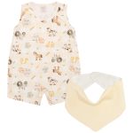 Macacão regata c/ Babador Bandana em algodão egípcio Little Farm - Mini & Co.