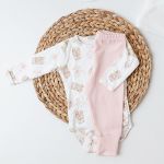 Body longo c/ Calça (Mijão) em algodão egípcio Ursas & Flores - Mini & Co.