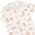 Macacão longo c/ golinha em algodão egípcio Ursas & Flores - Mini & Co.