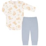 Body longo c/ Calça (Mijão) em algodão egípcio Ursinho Vintage - Mini & Co.