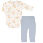 Body longo c/ Calça (Mijão) em algodão egípcio Ursinho Vintage - Mini & Co.