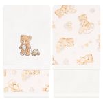Kit com 2 toalhinhas de boca atoalhadas Ursinho Vintage - Mini & Co.