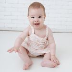 Body Vestido Alça em algodão egípcio Ursas & Flores Rosa - Mini & Co.