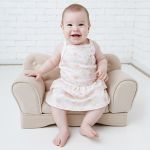 Body Vestido Alça em algodão egípcio Ursas & Flores Rosa - Mini & Co.