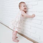 Body Vestido Alça em algodão egípcio Ursas & Flores Rosa - Mini & Co.