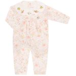 Macacão longo c/ golinha em algodão egípcio Ursas & Flores Rosa - Mini & Co.