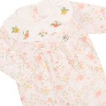 Macacão longo c/ golinha em algodão egípcio Ursas & Flores Rosa - Mini & Co.
