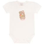 Body curto c/ Short em algodão egípcio Ursas & Flores - Mini & Co.