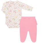 Body longo c/ Calça (Mijão) em algodão egípcio Passarinhos - Mini & Co.