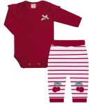Body longo c/ Calça (Mijão) em ribana Cerejinhas - Mini & Co.