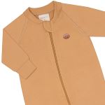 Macacão longo c/ zíper em algodão egípcio Caramelo - Mini & Co.