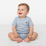 Shorts em algodão egípcio Azul Niagara - Mini & Co.