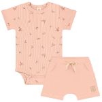 Body curto c/ Short em Algodão Sustentável Rosé Nature - Up Baby