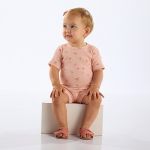 Body curto c/ Short em Algodão Sustentável Rosé Nature - Up Baby