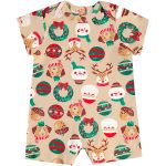 Macacão curto em suedine Natal - Up Baby