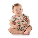 Macacão curto em suedine Natal - Up Baby
