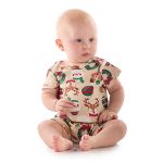 Macacão curto em suedine Natal - Up Baby