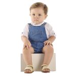 Jardineira em jeans Azul - Up Baby