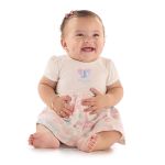 Body Vestido em suedine Jardim Rosa - Up Baby