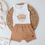 Body regata c/ Short em algodão egípcio Forest - Mini & Co.
