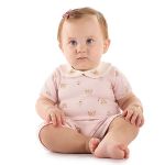 Body curto c/ Short em suedine Ursinha Rosa - Up Baby