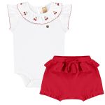 Body curto c/ Short em suedine Cerejinhas - Up Baby