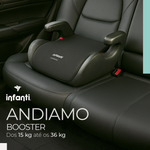 Booster Assento Elevatório Andiamo Cinza 15-36kg Grupos 2 e 3 - Infanti