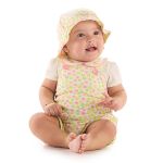 Jardineira c/ Body curto em suedine Estrelinhas - Up Baby