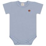 Body curto em algodão egípcio Azul Niagara - Mini & Co.