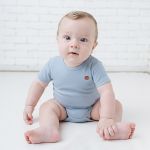 Body curto em algodão egípcio Azul Niagara - Mini & Co.