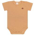 Body curto em algodão egípcio Caramelo - Mini & Co.