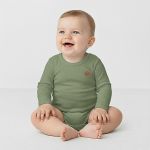 Body longo em algodão egípcio Verde Escuro - Mini & Co.