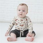 Shorts em algodão egípcio Cinza Racer - Mini & Co.