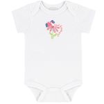 Body curto c/ Calça (Mijão) em suedine Floral - Up Baby