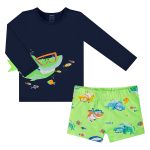 Conjunto de banho Tubarão: Camiseta Surfista + Sunga - Up Baby