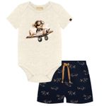 Body Curto c/ Short Teddy Aviador - Milon