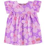 Vestido em meia malha Floral Rosa - Up Baby