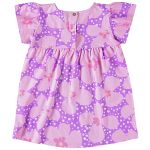 Vestido em meia malha Floral Rosa - Up Baby