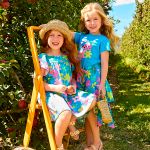 Vestido em meia malha Floral Azul - Up Baby