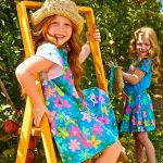 Vestido em meia malha Floral Azul - Up Baby