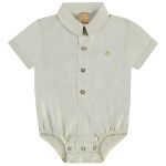 Body Camisa em linho Verde Visco - Up Baby