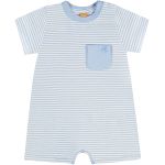 Macacão curto em cotton Listrado Azul - Up Baby