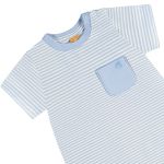 Macacão curto em cotton Listrado Azul - Up Baby