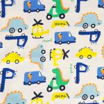 Babador Bandana em suedine Dino Transportes - Up Baby