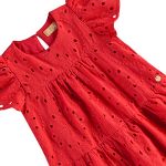 Vestido em laise de algodão Vermelho - Up Baby