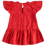 Vestido em laise de algodão Vermelho - Up Baby