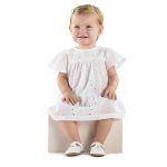 Vestido em laise de algodão Branco - Up Baby