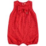 Macacão regata em laise de algodão Vermelho - Up Baby