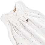 Macacão regata em laise de algodão Branco - Up Baby